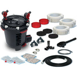 Fluval FX6 Außenfilter - 3.500 l/h Hochleistungsfilter für große Aquarien mit Smart Pump Technologie, inkl. Schläuchen, Filtermedien, Anschlüssen und Zubehör - alles von Fluval auf weißem Hintergrund dargestellt.
