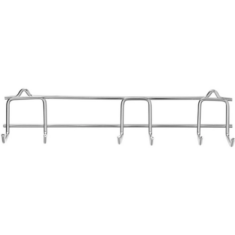 Das Wandregal aus Metall mit vier Doppelhaken eignet sich perfekt zum Aufhängen von Mänteln, Hüten, Küchenutensilien oder Ihrem HENDI Stabmixer Profi Line 400 - rot. Sein schlichtes, minimalistisches Design von HENDI fügt sich nahtlos in jeden Raum ein.