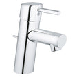 GROHE Concetto Einhand-Waschtischbatterie DN 15 in Chrom mit Zugstangen-Ablaufgarnitur und SilkMove Keramikkartusche
