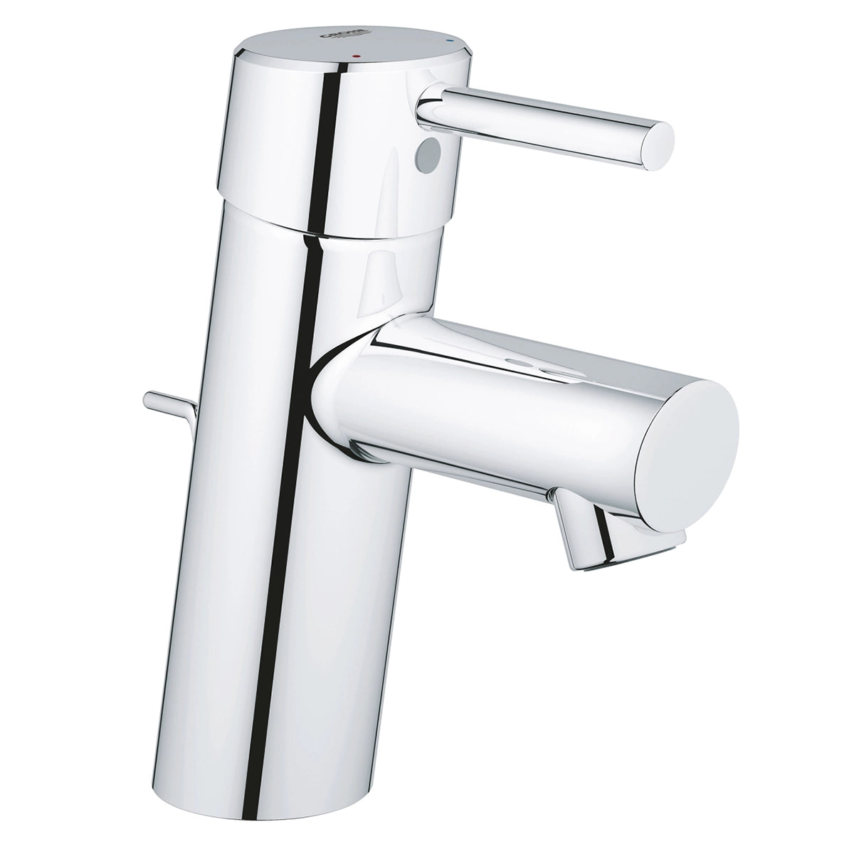 GROHE Concetto Einhand-Waschtischbatterie DN 15 in Chrom mit Zugstangen-Ablaufgarnitur und SilkMove Keramikkartusche