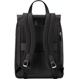 Der Samsonite Zalia 3.0 Rucksack - schwarz von Samsonite wird von hinten gezeigt, mit gepolsterten Trägern, oberem Griff und seitlichem Reißverschlussfach - ideal als Business-Rucksack mit Laptopfach für den täglichen Gebrauch.