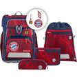 Das Step by Step Cloud Set FC Bayern Mia san Mia ist ein ergonomischer Schulranzen in Rot und Blau mit viel Stauraum, passenden Accessoires und Clublogos.