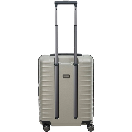 TITAN Litron Frame Trolley S 55 cm in Champagner mit Vortasche, robuster Polycarbonat-Handgepäckkoffer mit TSA-Schloss