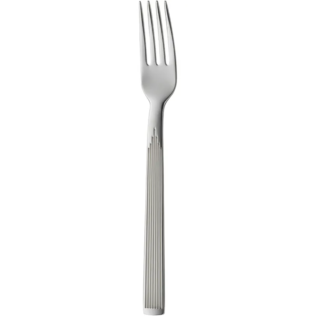 Die Edelstahlgabel von WMF aus Cromargan Edelstahl mit vier Zinken und einem dezent gefütterten Griff besticht durch ihr schlichtes, modernes Design, das das WMF DECO Besteck-Set 30-tlg Edelstahl perfekt ergänzt.